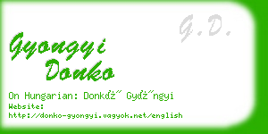 gyongyi donko business card